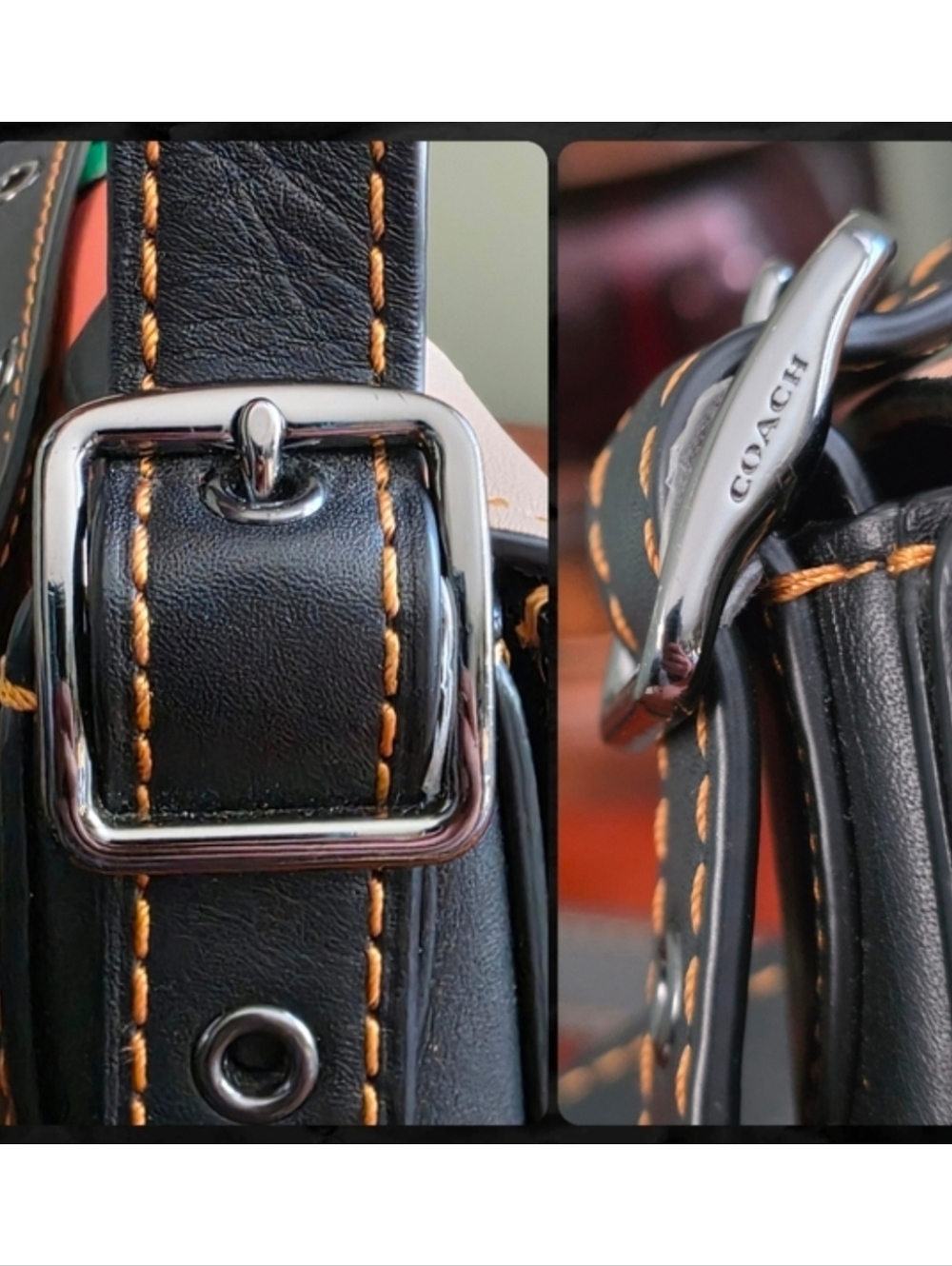 Coach 38482 1941 Saddle 23 Crossbody Patchwork Black Suede Leather Bag - Picture 11 of 16